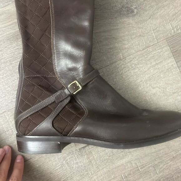 Cole Haan Imogene Brown Quilted Riding Boots Tall 8.5 - Picture 6 of 8